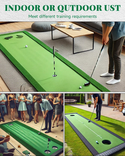 Caiton Golf Putting Mat 10FT with Auto Ball Return – Indoor & Outdoor Use, Perfect Golf Gift for Home, Office, and Backyard.