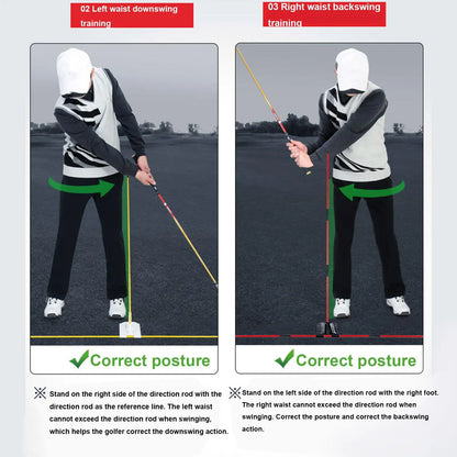 Golf Swing Alignment Rod Golf Alignment Sticks Holder Swing Angle Adjustment Postures Correction Aid Golf Practice Plate Trainer