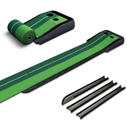 Caiton Golf Putting Mat 10FT with Auto Ball Return – Indoor & Outdoor Use, Perfect Golf Gift for Home, Office, and Backyard.