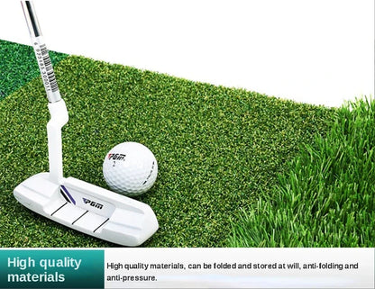 PGM Golf Hitting Mat Indoor Outdoor Mini Practice Durable PP Grass Pad Backyard Exercise Golf Training Aids With TEE DJD003