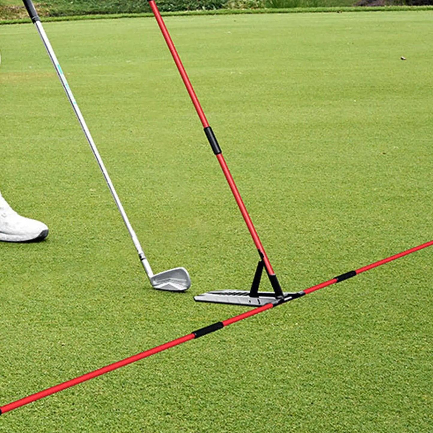 Golf Swing Alignment Rod Golf Alignment Sticks Holder Swing Angle Adjustment Postures Correction Aid Golf Practice Plate Trainer