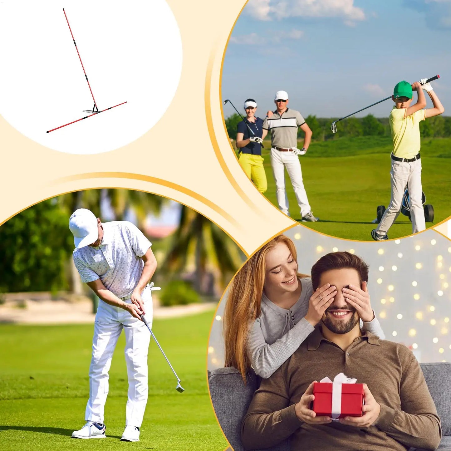 Golf Swing Alignment Rod Golf Alignment Sticks Holder Swing Angle Adjustment Postures Correction Aid Golf Practice Plate Trainer