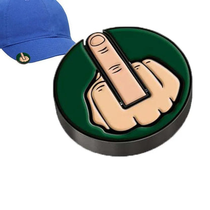Funny Middle Finger Golf Ball Marker Golf Hat Clip Ball Hat Clip Marker Magnetic Removable Golf Ball Position Mark Golfer Gift