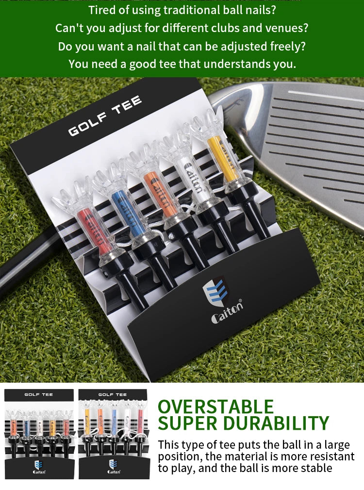 Improve Your Golf Game with the Caiton 5pcs Magnetic Plastic Golf Tee Set - 360degree Bounce