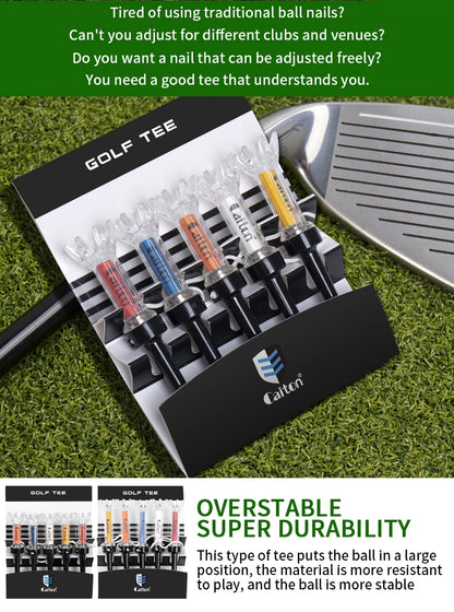 Improve Your Golf Game with the Caiton 5pcs Magnetic Plastic Golf Tee Set - 360degree Bounce