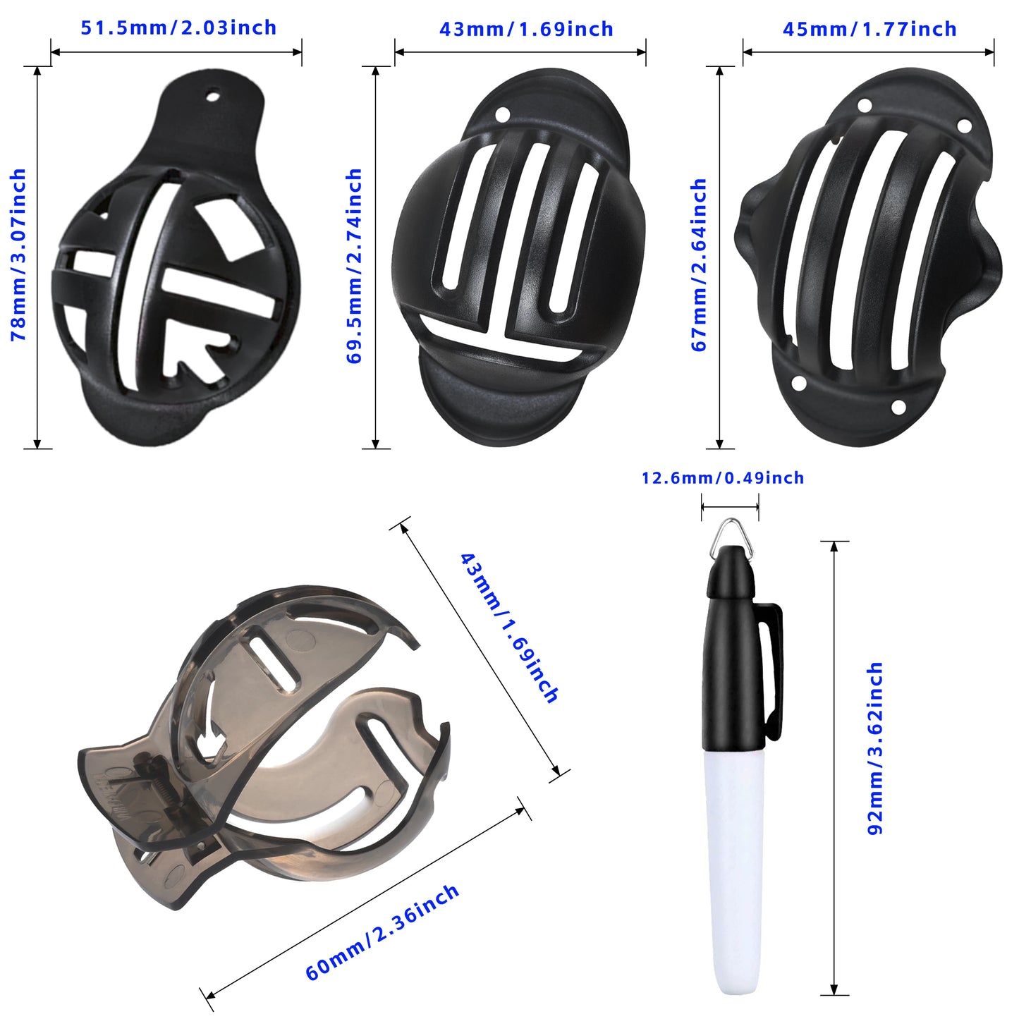 8PCS Golf Ball Marker Kit for Precision Aim and Personal Marking, Includes 4 ball marker templates and 4 color marking pens