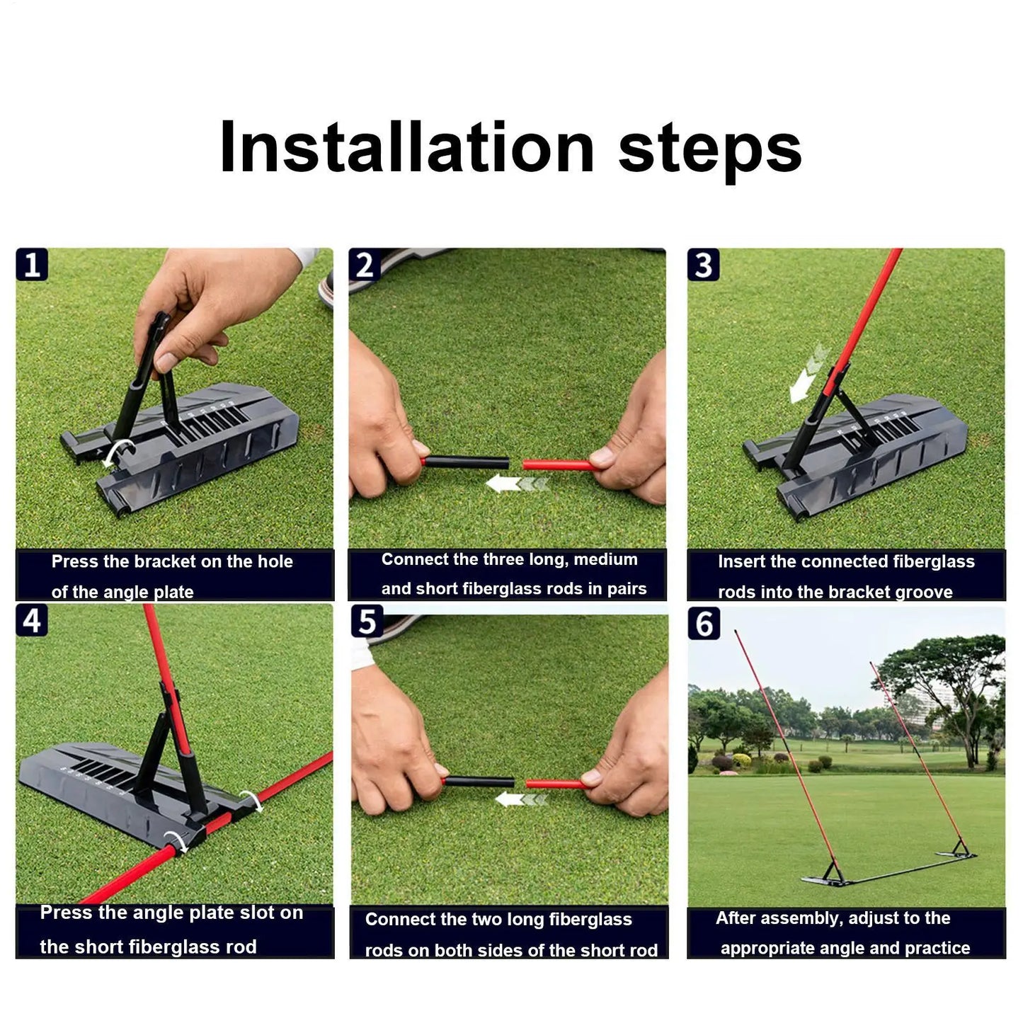 Golf Swing Alignment Rod Golf Alignment Sticks Holder Swing Angle Adjustment Postures Correction Aid Golf Practice Plate Trainer