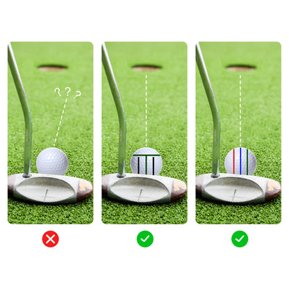 8PCS Golf Ball Marker Kit for Precision Aim and Personal Marking, Includes 4 ball marker templates and 4 color marking pens